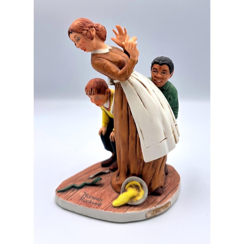 Norman Rockwell "The Snake Escapes" Figurine 1981 Dave Grossman Designs Japan